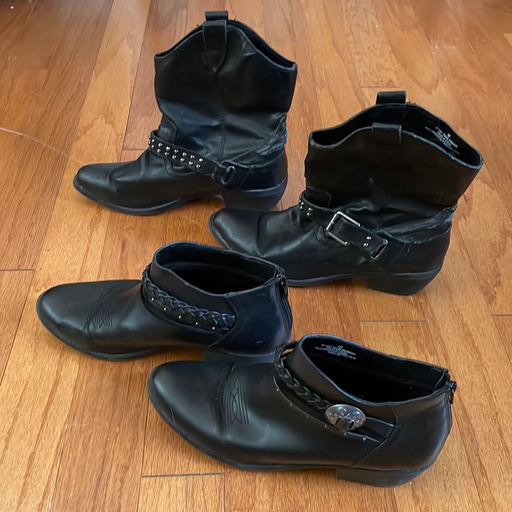 Black Pair of Boots Women Ladies size 10. Dressy cowboy and outlaw style.
